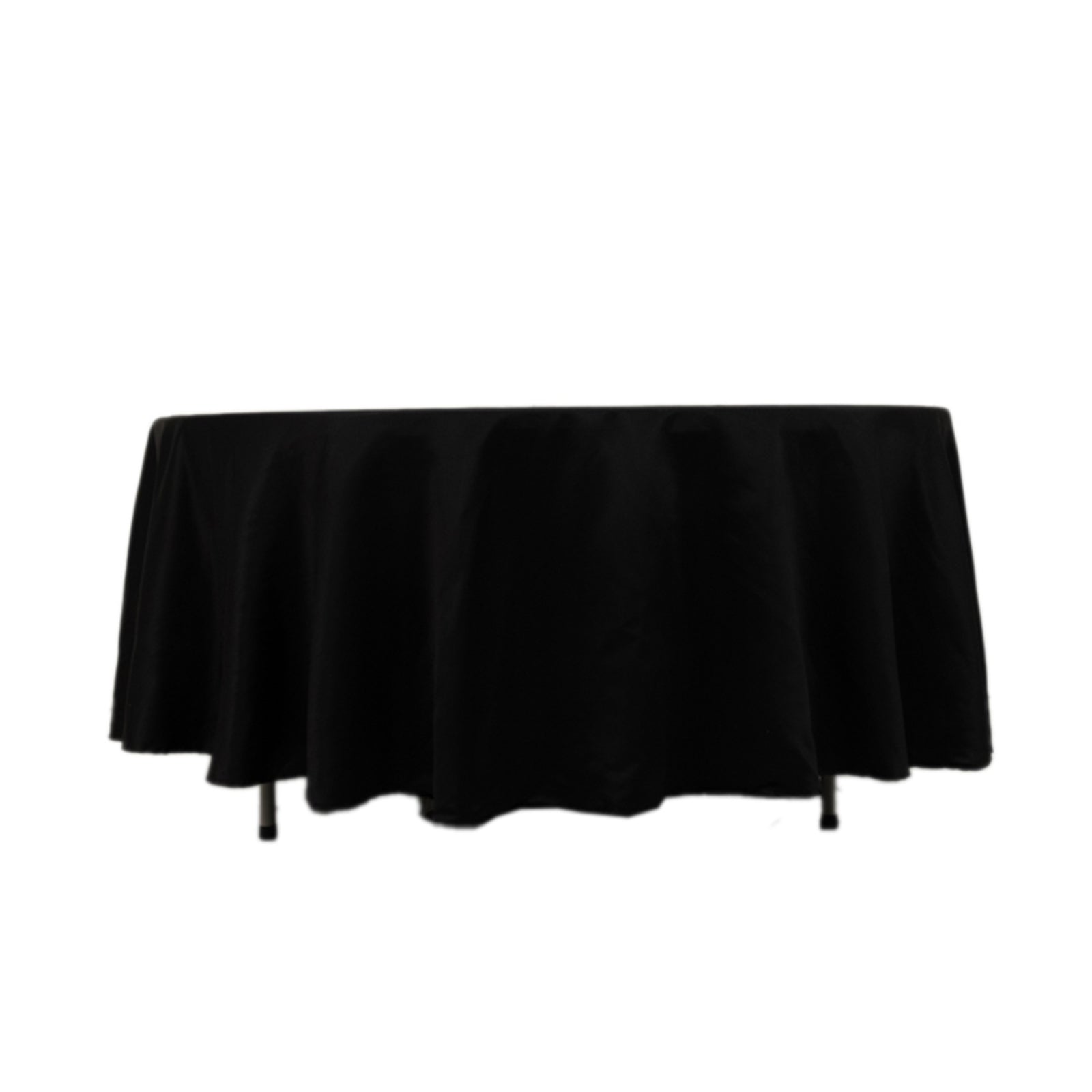 Lamour Satin 108" Round Tablecloth Black - Durable & Silk - Like Table Cover for Classy Weddings & Events - Bell Racket Store