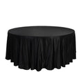 Lamour Satin 108" Round Tablecloth Black - Durable & Silk - Like Table Cover for Classy Weddings & Events - Bell Racket Store