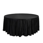 Lamour Satin 108" Round Tablecloth Black - Durable & Silk - Like Table Cover for Classy Weddings & Events - Bell Racket Store