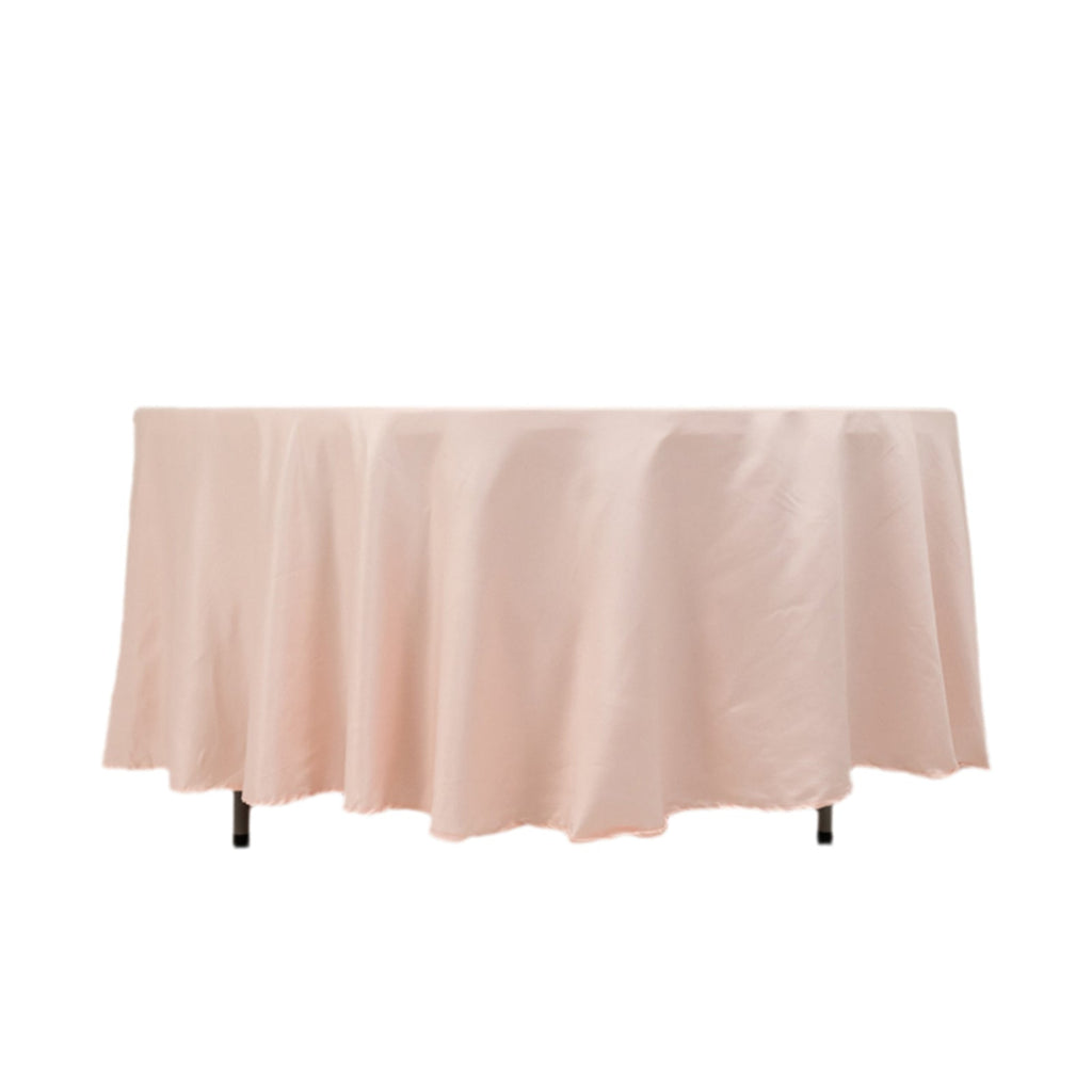 Lamour Satin 108" Round Tablecloth Blush - Durable & Silk - Like Table Cover - Bell Racket Store