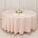 Lamour Satin 108" Round Tablecloth Blush - Durable & Silk - Like Table Cover - Bell Racket Store