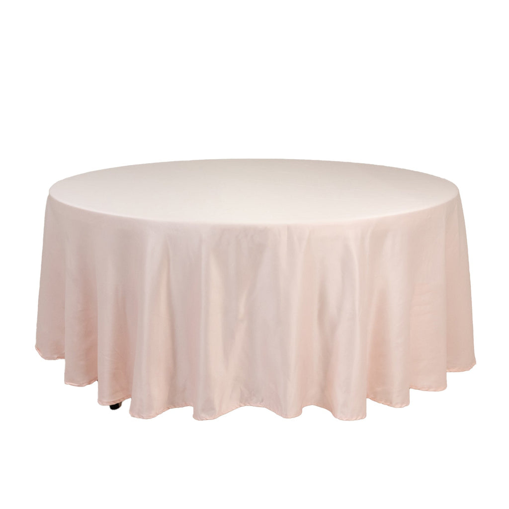 Lamour Satin 108" Round Tablecloth Blush - Durable & Silk - Like Table Cover - Bell Racket Store