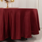 Lamour Satin 108" Round Tablecloth Burgundy - Durable & Silk - Like Table Cover - Bell Racket Store