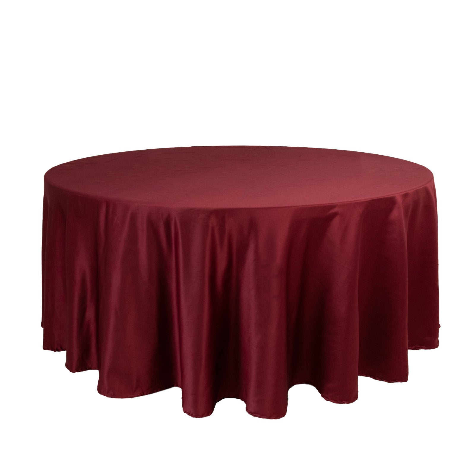 Lamour Satin 108" Round Tablecloth Burgundy - Durable & Silk - Like Table Cover - Bell Racket Store