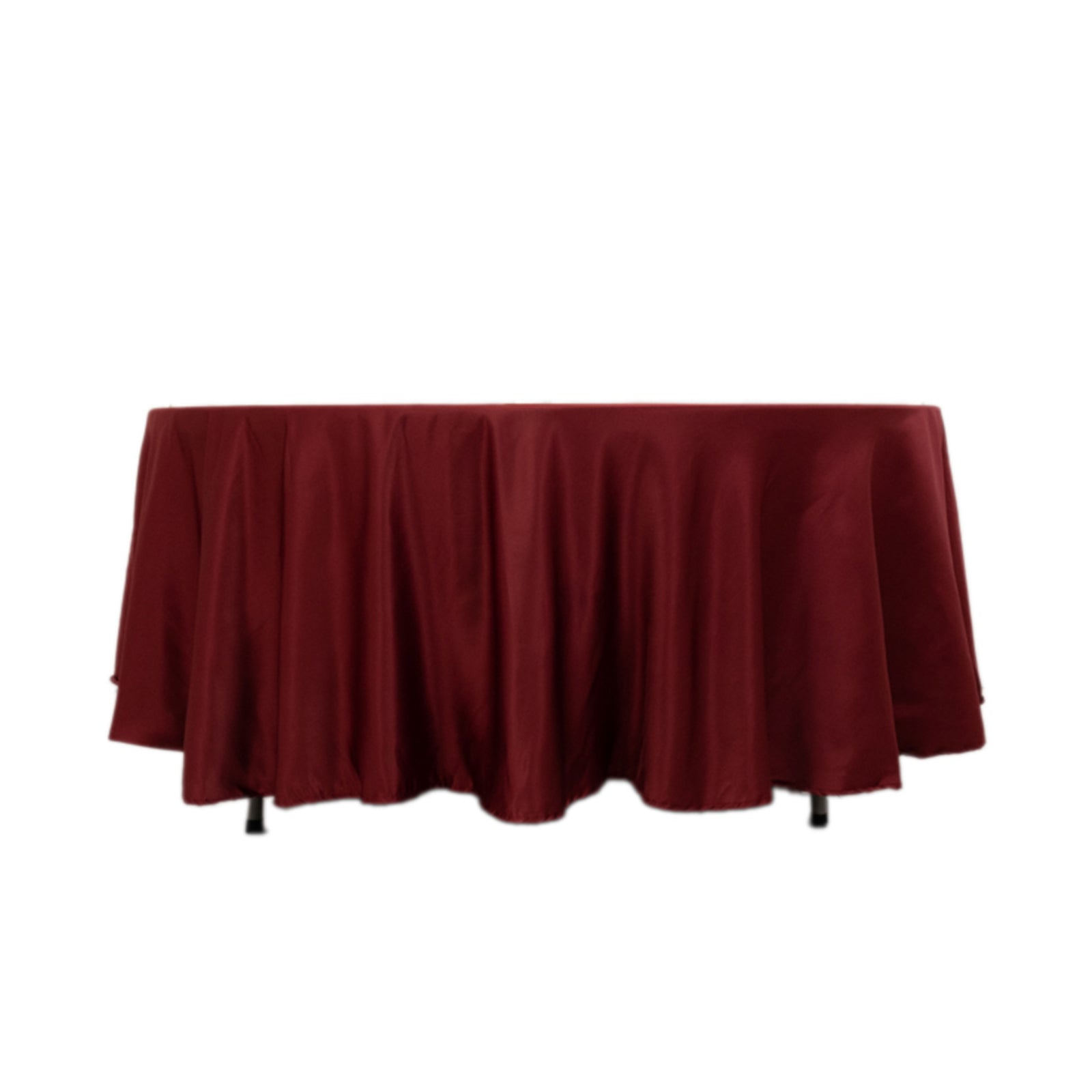 Lamour Satin 108" Round Tablecloth Burgundy - Durable & Silk - Like Table Cover - Bell Racket Store