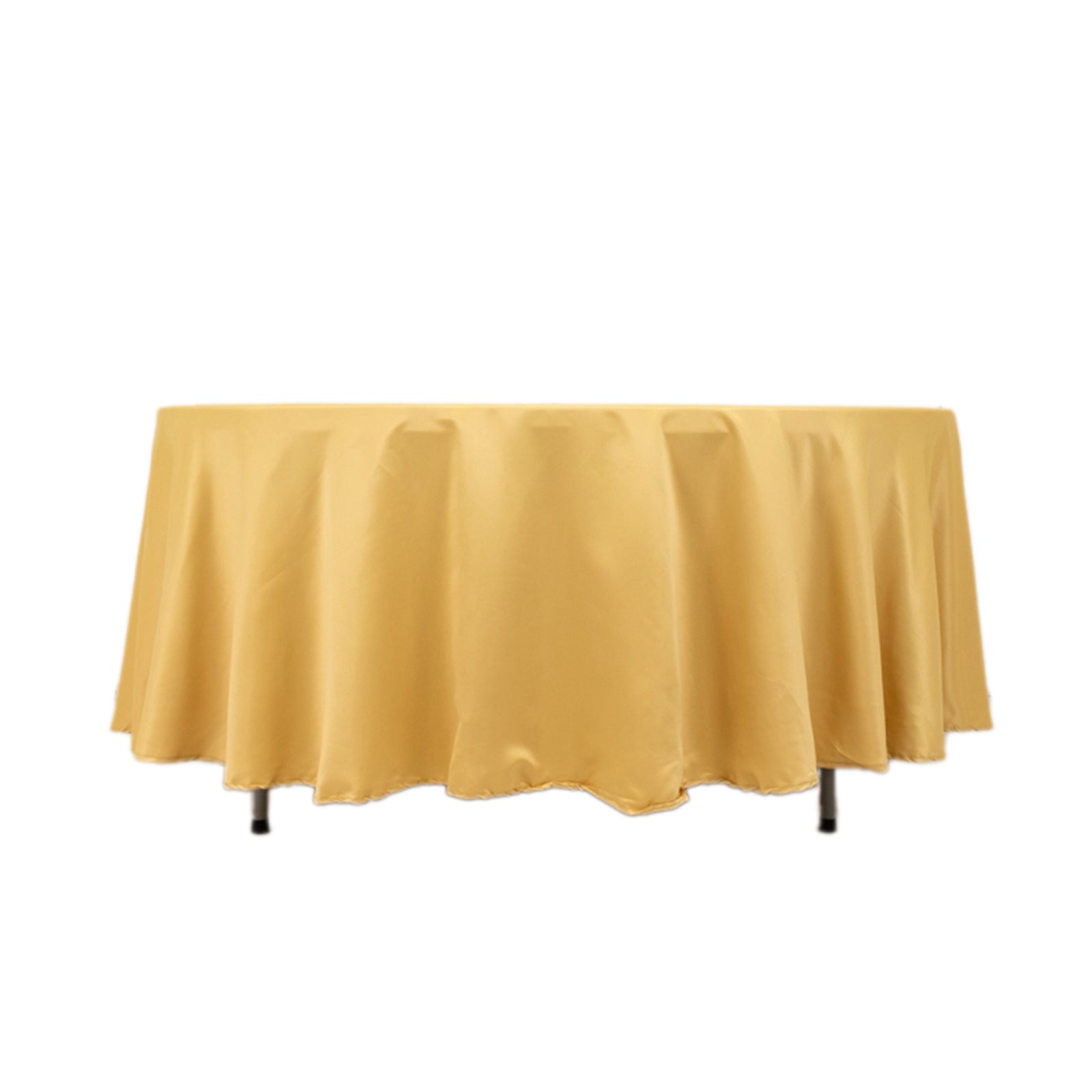 Lamour Satin 108" Round Tablecloth Champagne - Durable & Silk - Like Table Cover - Bell Racket Store