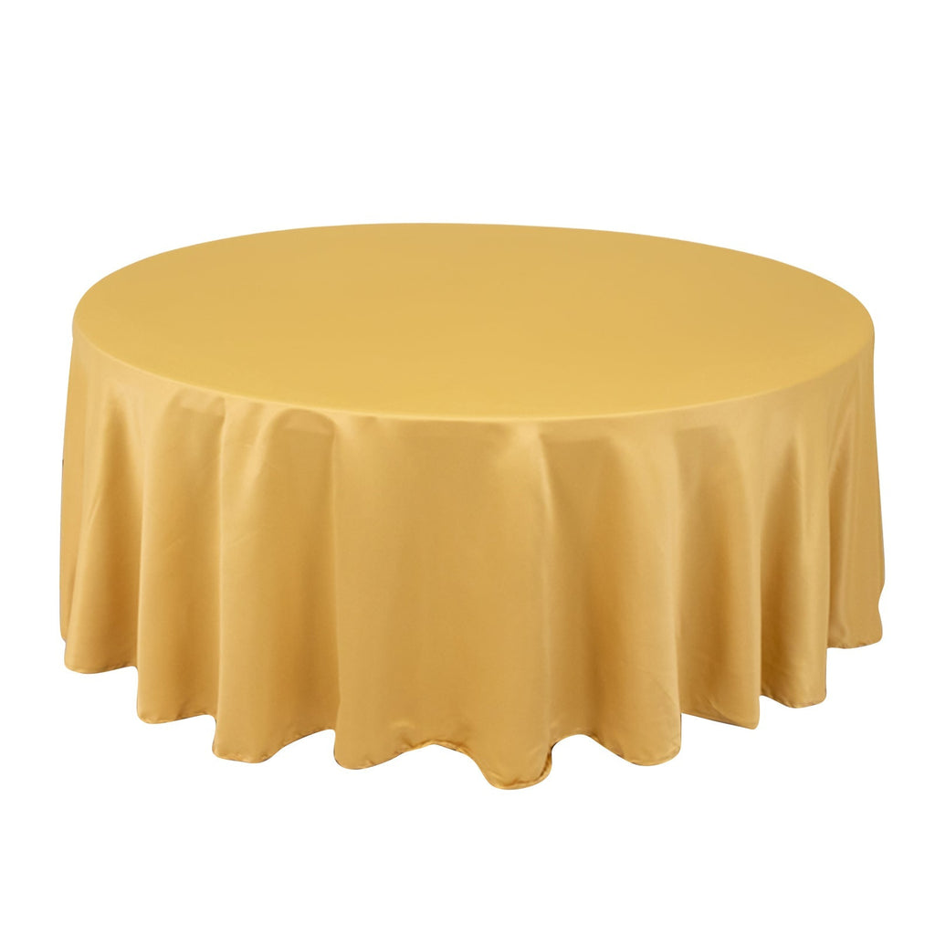 Lamour Satin 108" Round Tablecloth Champagne - Durable & Silk - Like Table Cover - Bell Racket Store