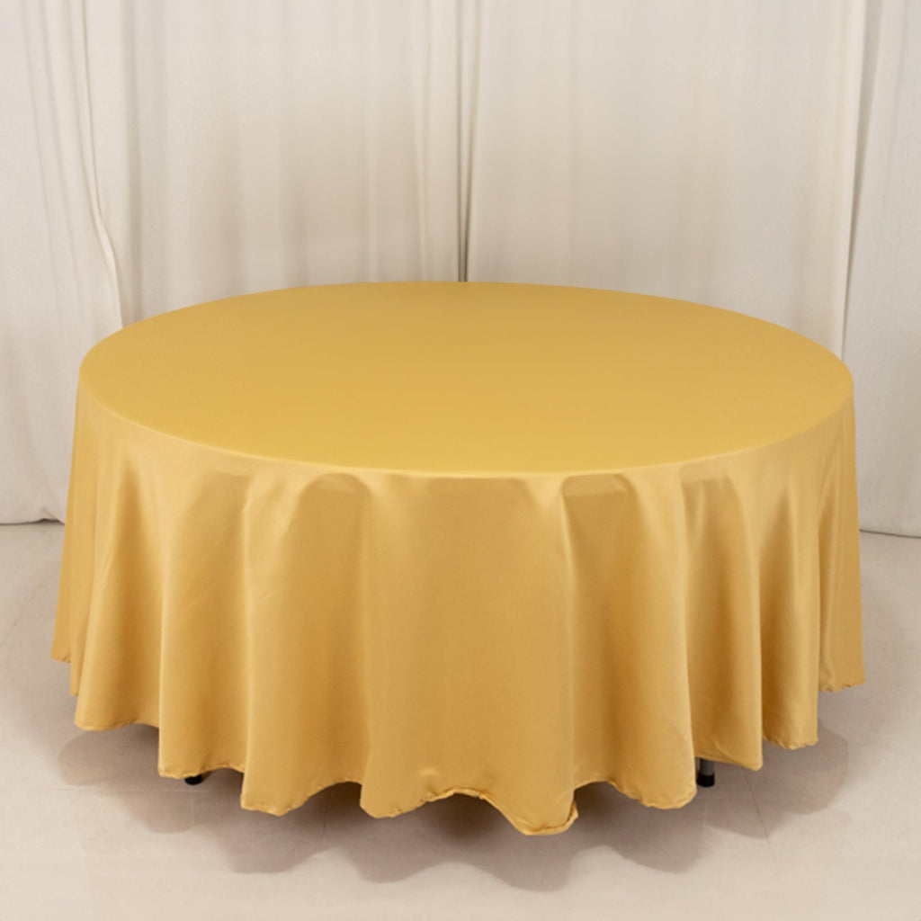 Lamour Satin 108" Round Tablecloth Champagne - Durable & Silk - Like Table Cover - Bell Racket Store