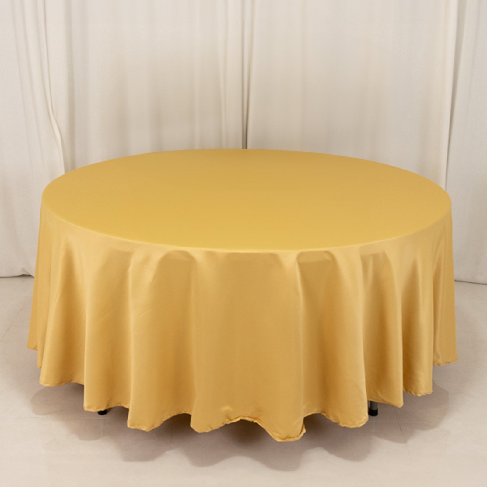 Lamour Satin 108" Round Tablecloth Champagne - Durable & Silk - Like Table Cover - Bell Racket Store