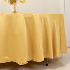 Lamour Satin 108" Round Tablecloth Champagne - Durable & Silk - Like Table Cover - Bell Racket Store