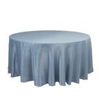 Lamour Satin 108" Round Tablecloth Dusty Blue - Durable & Silk - Like Table Cover - Bell Racket Store