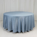 Lamour Satin 108" Round Tablecloth Dusty Blue - Durable & Silk - Like Table Cover - Bell Racket Store
