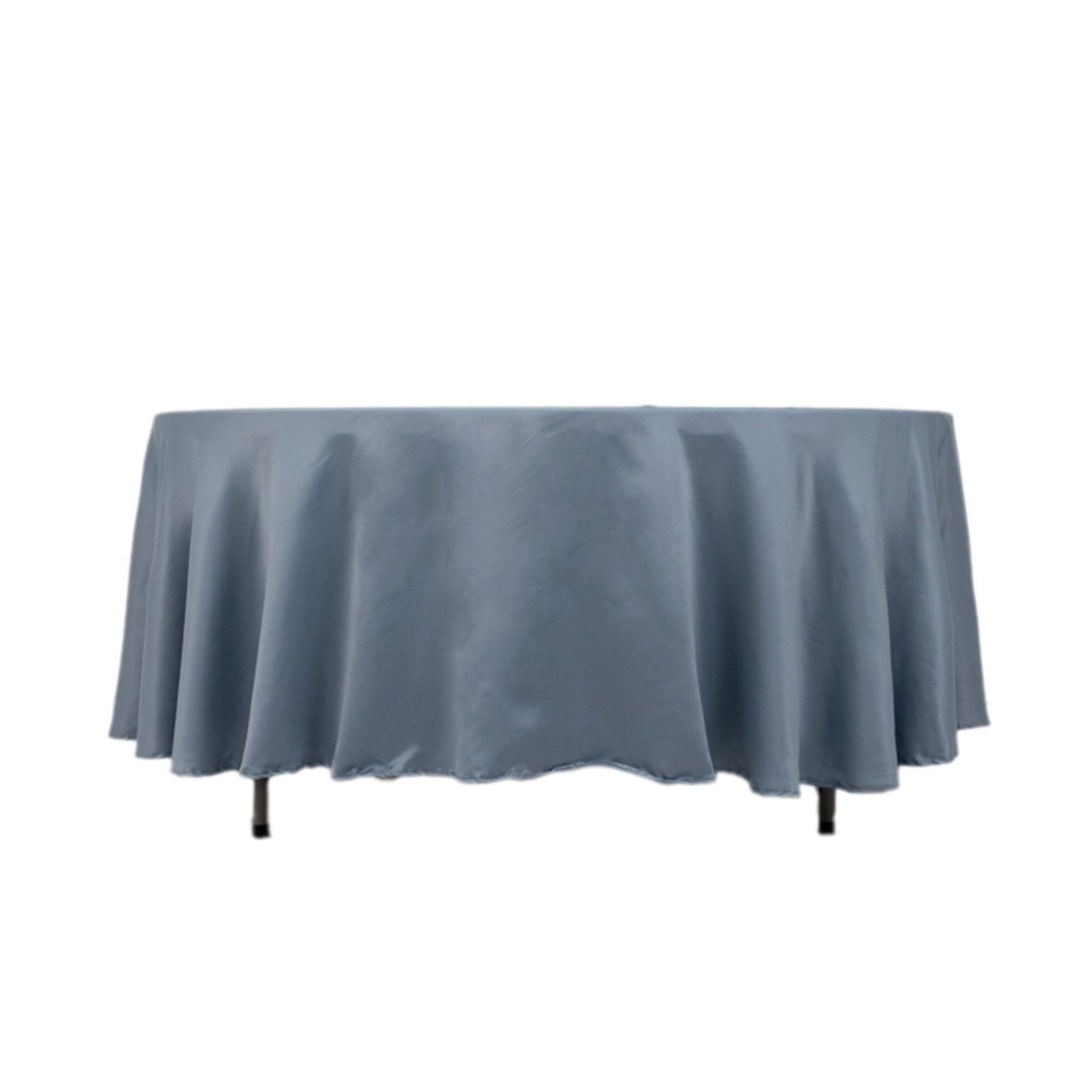 Lamour Satin 108" Round Tablecloth Dusty Blue - Durable & Silk - Like Table Cover - Bell Racket Store