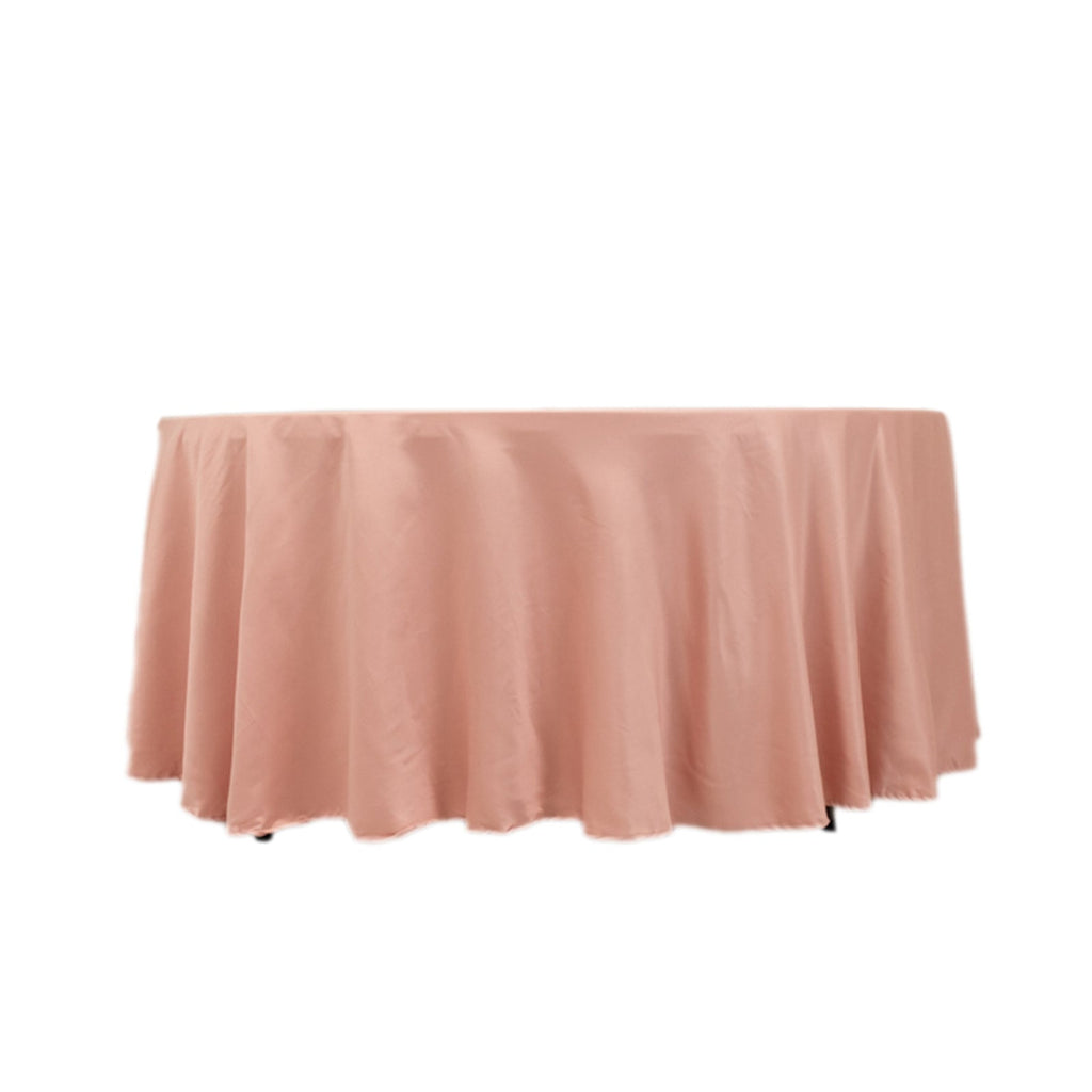 Lamour Satin 108" Round Tablecloth Dusty Rose - Durable & Silk - Like Table Cover - Bell Racket Store