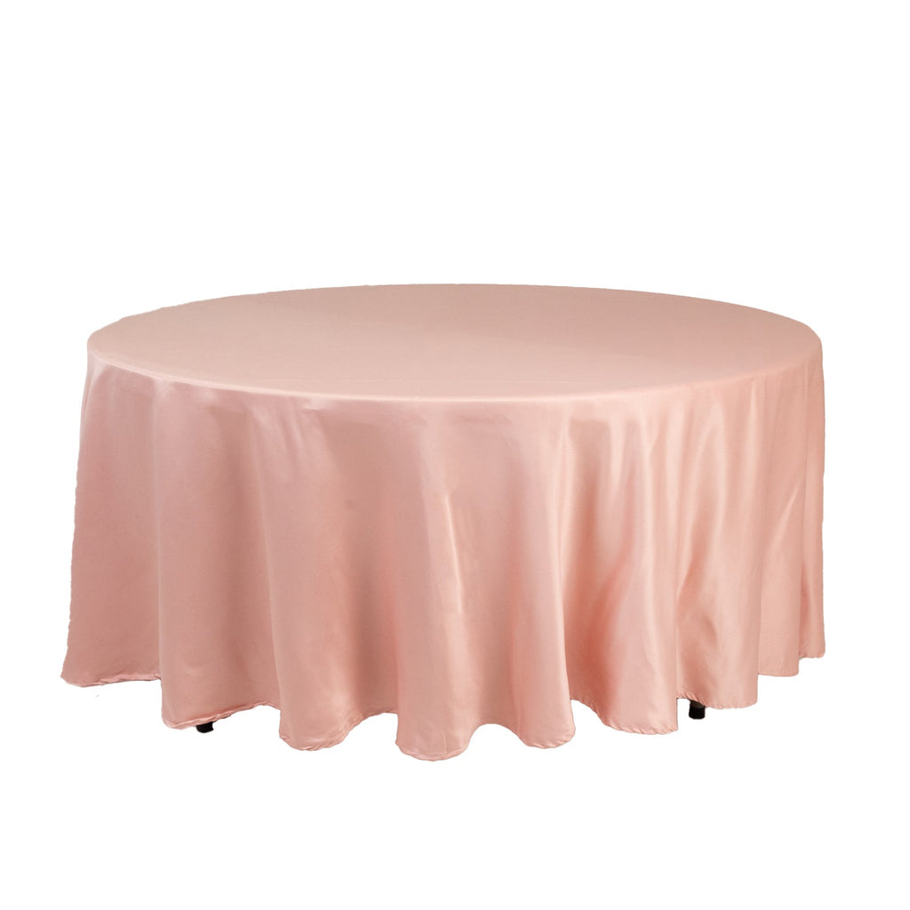 Lamour Satin 108" Round Tablecloth Dusty Rose - Durable & Silk - Like Table Cover - Bell Racket Store