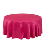 Lamour Satin 108" Round Tablecloth Fuchsia - Durable & Silk - Like Table Cover - Bell Racket Store