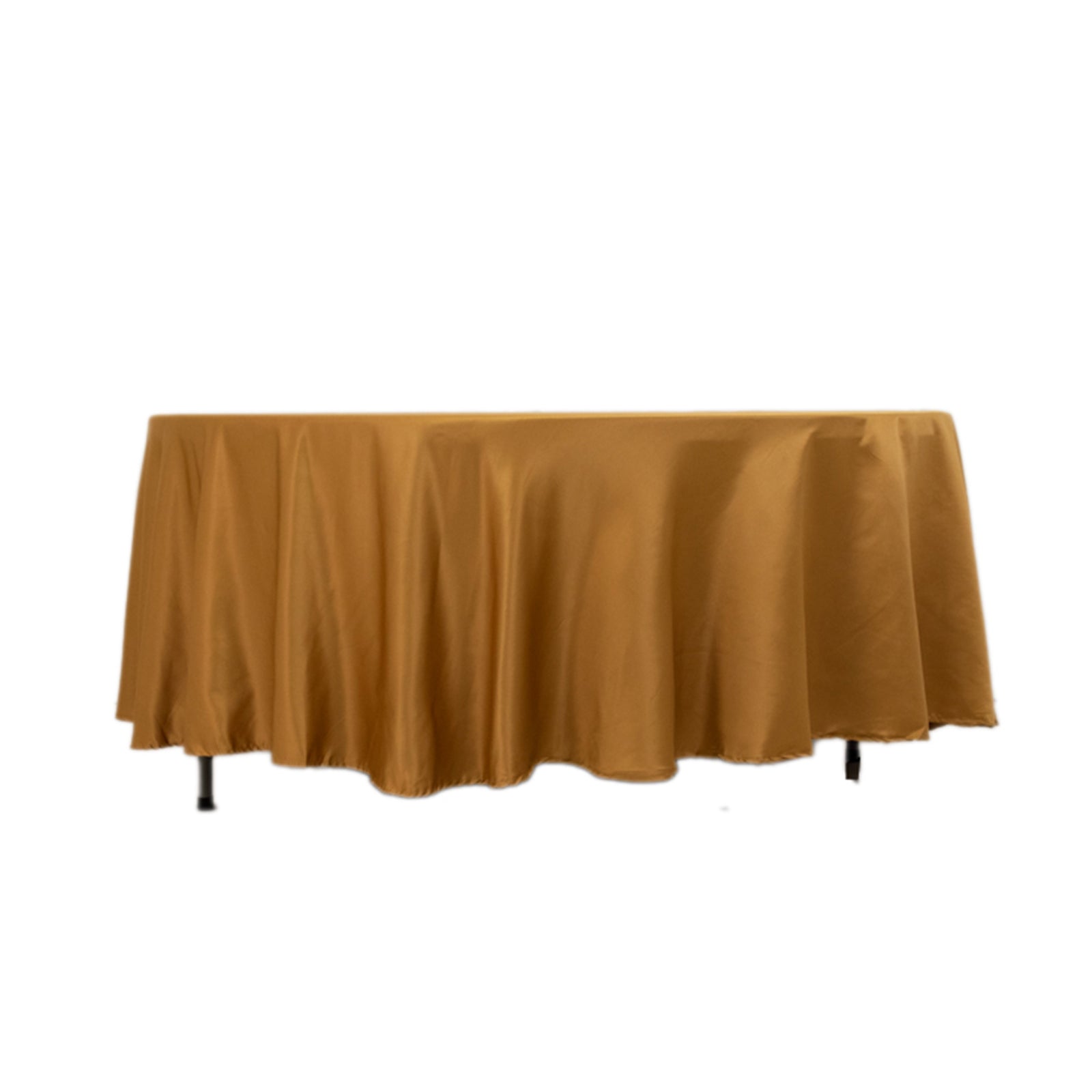 Lamour Satin 108" Round Tablecloth Gold - Durable & Silk - Like Table Cover for Classy Weddings & Events - Bell Racket Store
