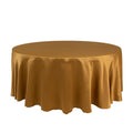 Lamour Satin 108" Round Tablecloth Gold - Durable & Silk - Like Table Cover for Classy Weddings & Events - Bell Racket Store