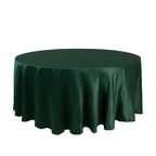 Lamour Satin 108" Round Tablecloth Hunter Emerald Green - Durable & Silk - Like Table Cover - Bell Racket Store