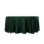 Lamour Satin 108" Round Tablecloth Hunter Emerald Green - Durable & Silk - Like Table Cover - Bell Racket Store