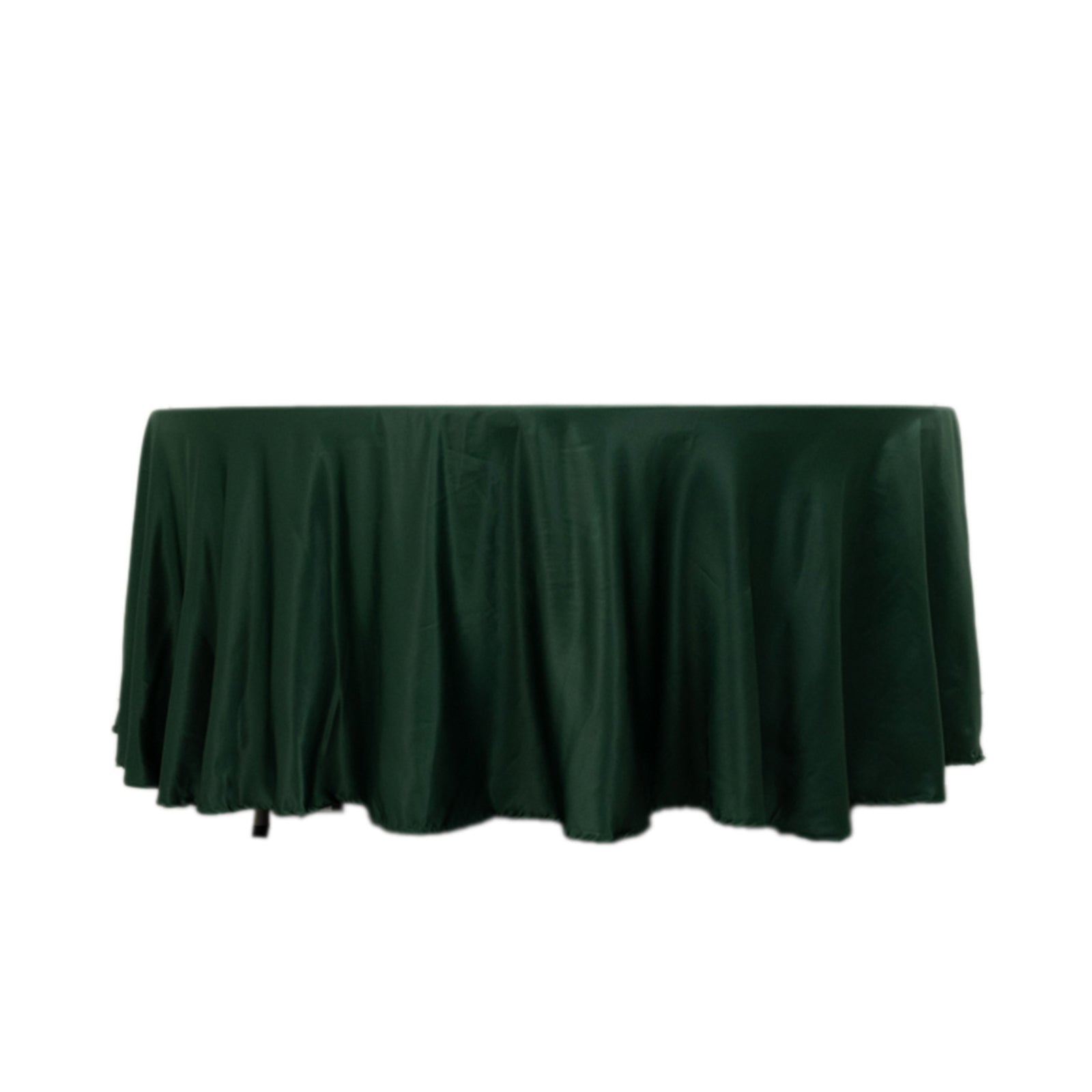 Lamour Satin 108" Round Tablecloth Hunter Emerald Green - Durable & Silk - Like Table Cover - Bell Racket Store