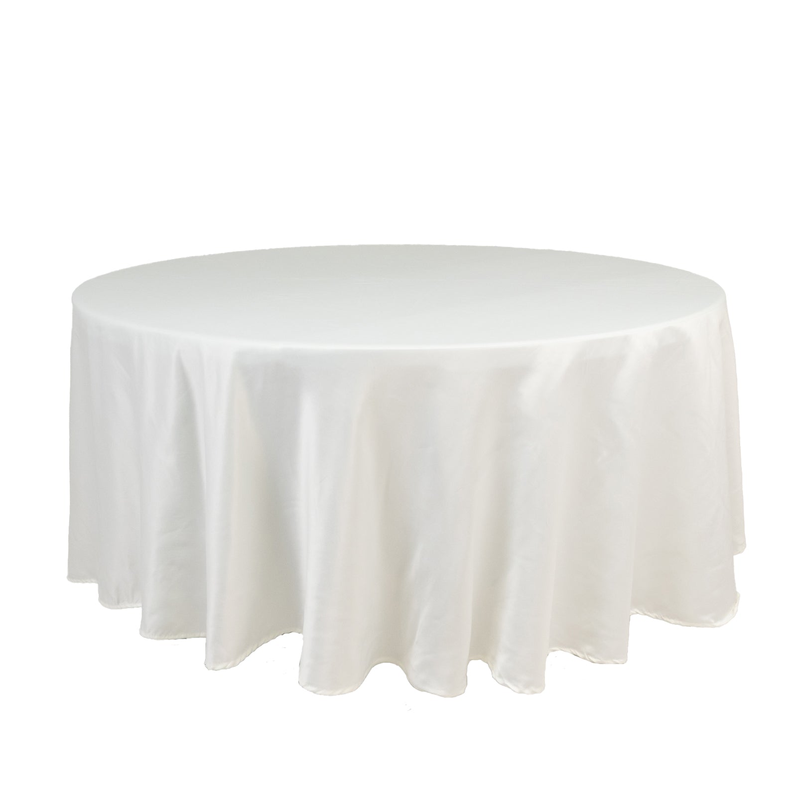 Lamour Satin 108" Round Tablecloth Ivory - Durable & Silk - Like Table Cover - Bell Racket Store