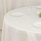 Lamour Satin 108" Round Tablecloth Ivory - Durable & Silk - Like Table Cover - Bell Racket Store
