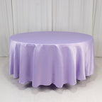 Lamour Satin 108" Round Tablecloth Lavender Lilac - Durable & Silk - Like Table Cover - Bell Racket Store