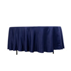 Lamour Satin 108" Round Tablecloth Navy Blue - Durable & Silk - Like Table Cover - Bell Racket Store