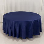 Lamour Satin 108" Round Tablecloth Navy Blue - Durable & Silk - Like Table Cover - Bell Racket Store
