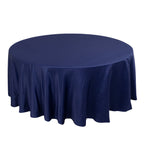 Lamour Satin 108" Round Tablecloth Navy Blue - Durable & Silk - Like Table Cover - Bell Racket Store
