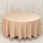 Lamour Satin 108" Round Tablecloth Nude - Durable & Silk - Like Table Cover - Bell Racket Store