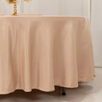Lamour Satin 108" Round Tablecloth Nude - Durable & Silk - Like Table Cover - Bell Racket Store