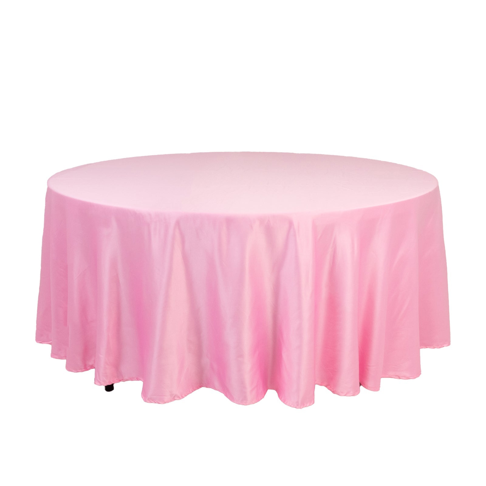 Lamour Satin 108" Round Tablecloth Pink - Durable & Silk - Like Table Cover - Bell Racket Store