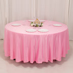 Lamour Satin 108" Round Tablecloth Pink - Durable & Silk - Like Table Cover - Bell Racket Store