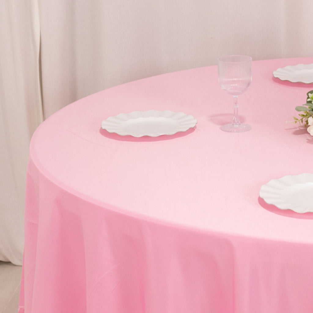 Lamour Satin 108" Round Tablecloth Pink - Durable & Silk - Like Table Cover - Bell Racket Store