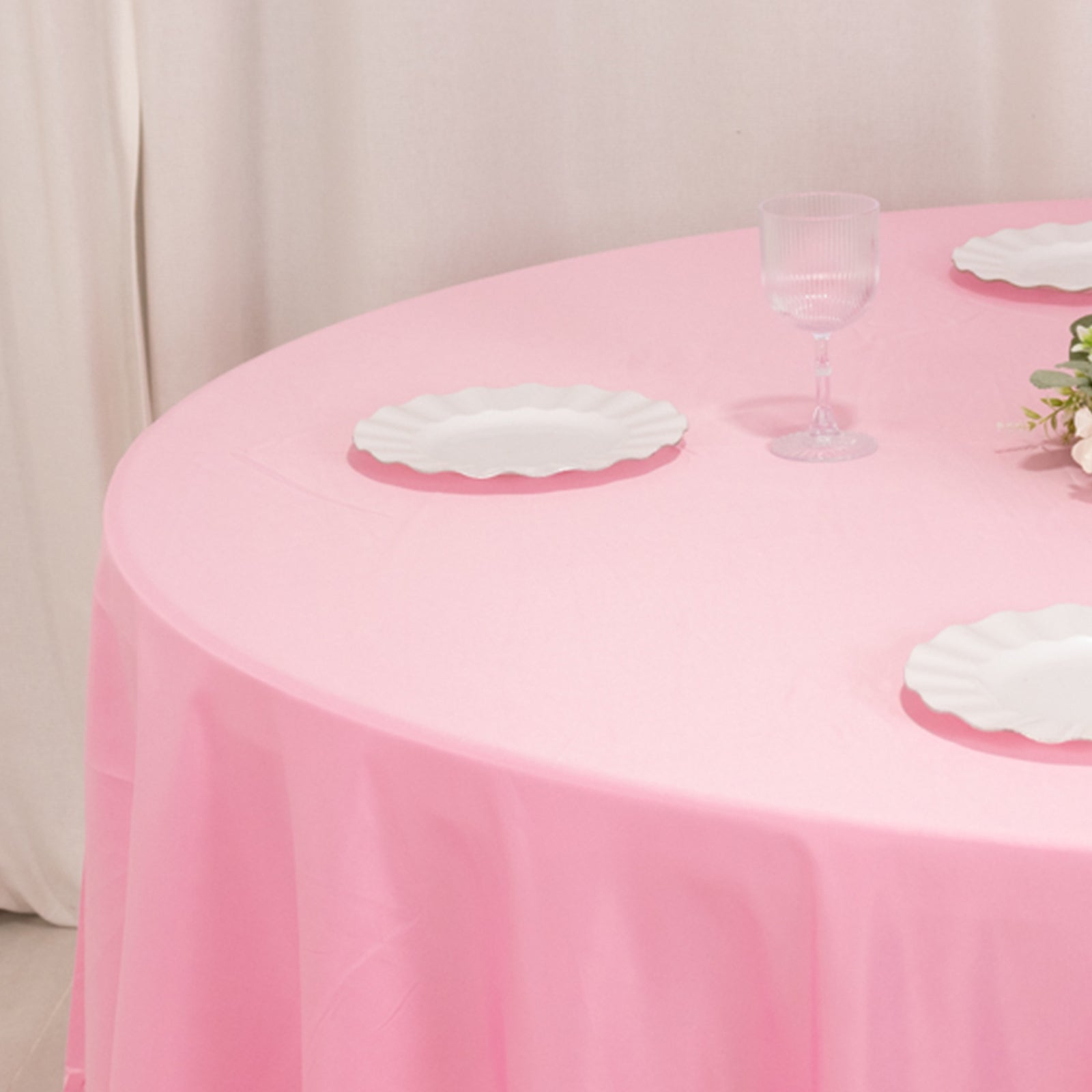 Lamour Satin 108" Round Tablecloth Pink - Durable & Silk - Like Table Cover - Bell Racket Store