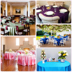 Lamour Satin 108" Round Tablecloth Purple - Durable & Silk - Like Table Cover - Bell Racket Store