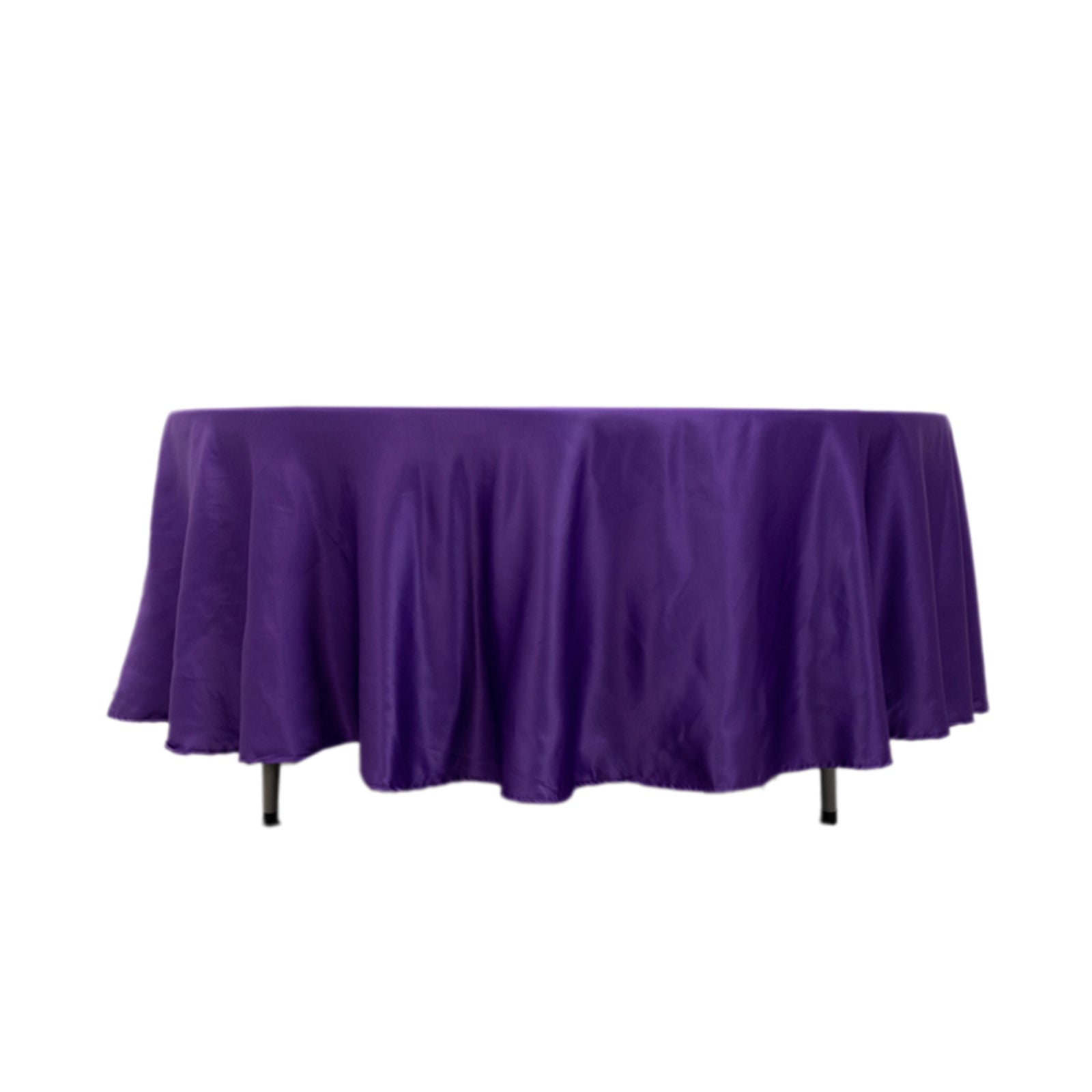 Lamour Satin 108" Round Tablecloth Purple - Durable & Silk - Like Table Cover - Bell Racket Store