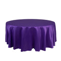 Lamour Satin 108" Round Tablecloth Purple - Durable & Silk - Like Table Cover - Bell Racket Store