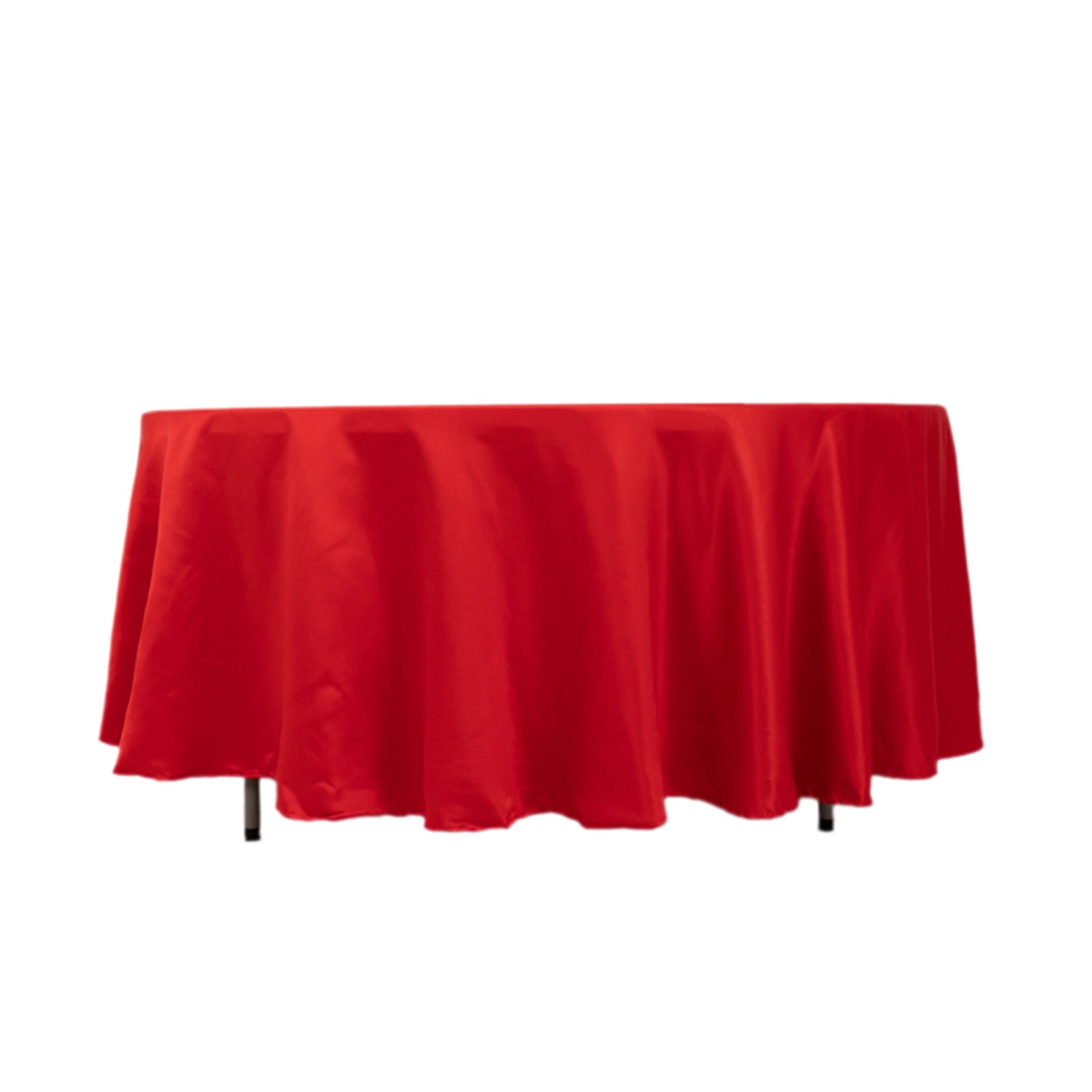 Lamour Satin 108" Round Tablecloth Red - Durable & Silk - Like Table Cover - Bell Racket Store