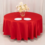 Lamour Satin 108" Round Tablecloth Red - Durable & Silk - Like Table Cover - Bell Racket Store