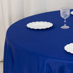 Lamour Satin 108" Round Tablecloth Royal Blue - Durable & Silk - Like Table Cover - Bell Racket Store