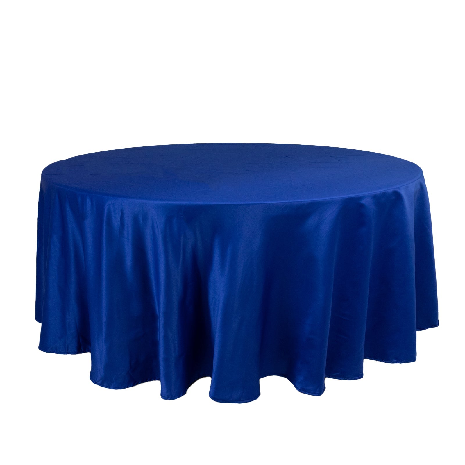 Lamour Satin 108" Round Tablecloth Royal Blue - Durable & Silk - Like Table Cover - Bell Racket Store