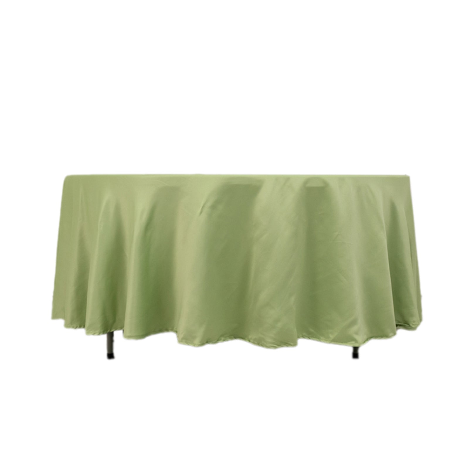 Lamour Satin 108" Round Tablecloth Sage Green - Durable & Silk - Like Table Cover - Bell Racket Store