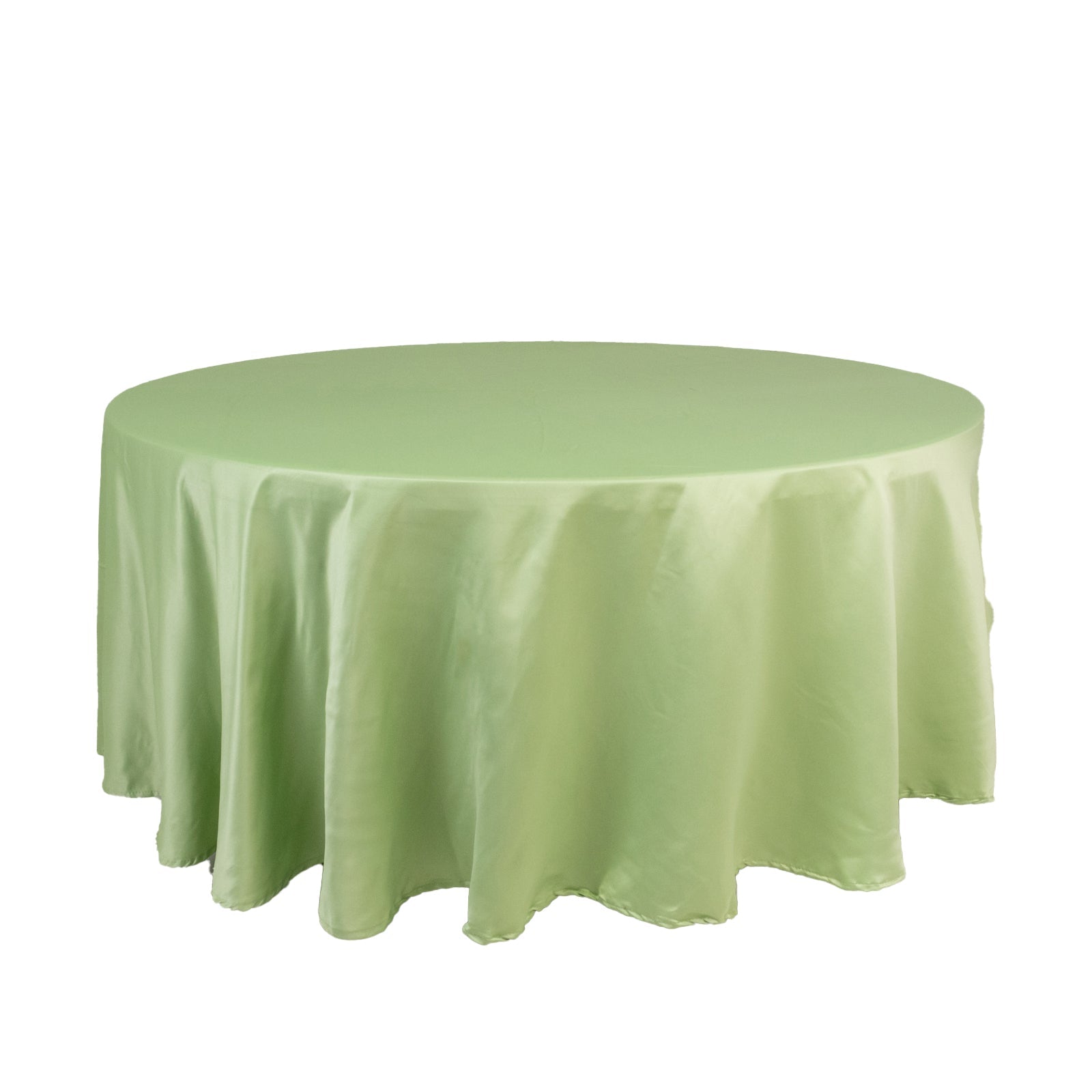 Lamour Satin 108" Round Tablecloth Sage Green - Durable & Silk - Like Table Cover - Bell Racket Store