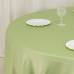 Lamour Satin 108" Round Tablecloth Sage Green - Durable & Silk - Like Table Cover - Bell Racket Store