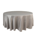 Lamour Satin 108" Round Tablecloth Silver - Durable & Silk - Like Table Cover - Bell Racket Store