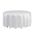 Lamour Satin 108" Round Tablecloth White - Durable & Silk - Like Table Cover for Classy Weddings & Events - Bell Racket Store
