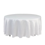 Lamour Satin 108" Round Tablecloth White - Durable & Silk - Like Table Cover for Classy Weddings & Events - Bell Racket Store